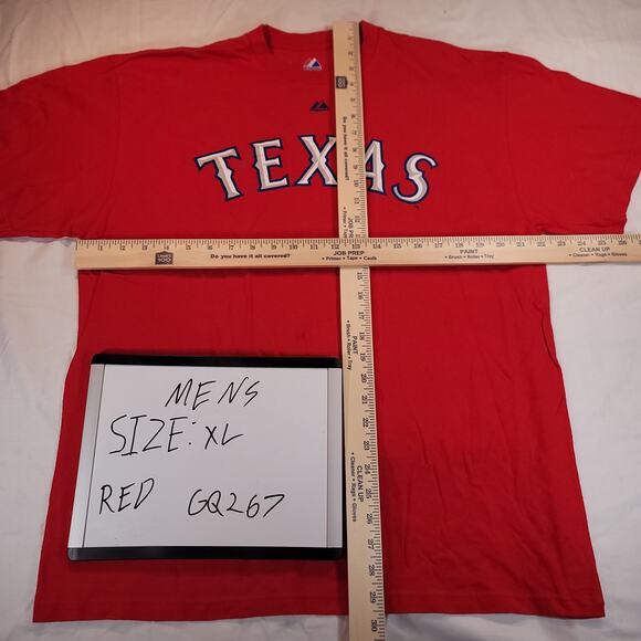 Texas Rangers Majestic Casual Graphic Baseball T Shirt Mens Size XL Red - Picture 6 of 9